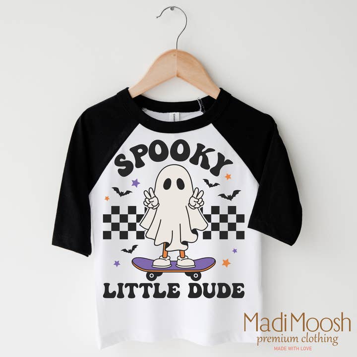 Madi Moosh โ wholesale Screen-printed t-shirt โ Kids โ Spooky Little Dude Shirt - Halloween Shirt2