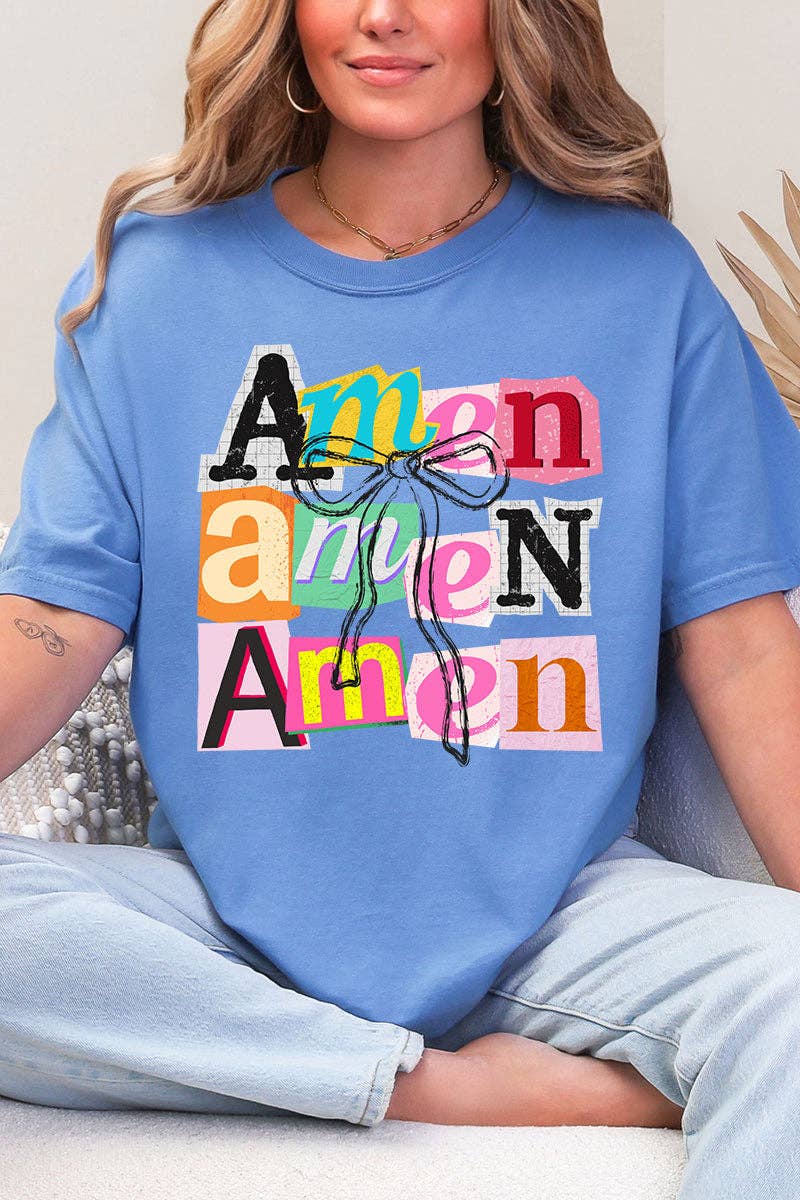 Wholesale Accessory Market - Wholesale Screen Printed T-Shirt - Women's - Stacked Amen Coquette Comfort Colors Adult Ring-Spun Cotton Tee4