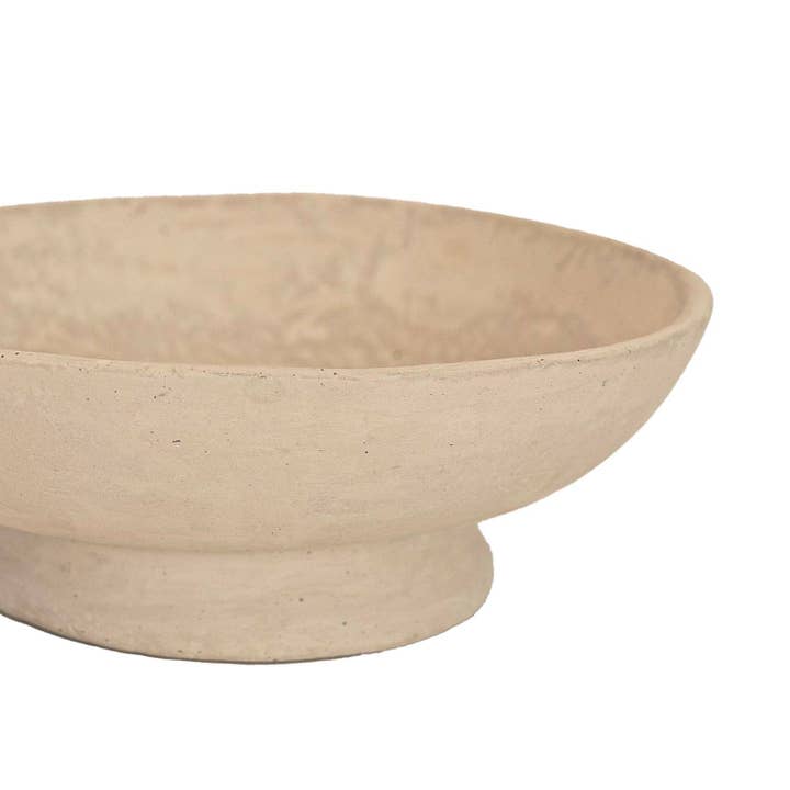 Foreside Home & Garden - Wholesale Decorative Plate/Dish/Bowl - Turner Footed Decorative Bowl Cream Paper Mache