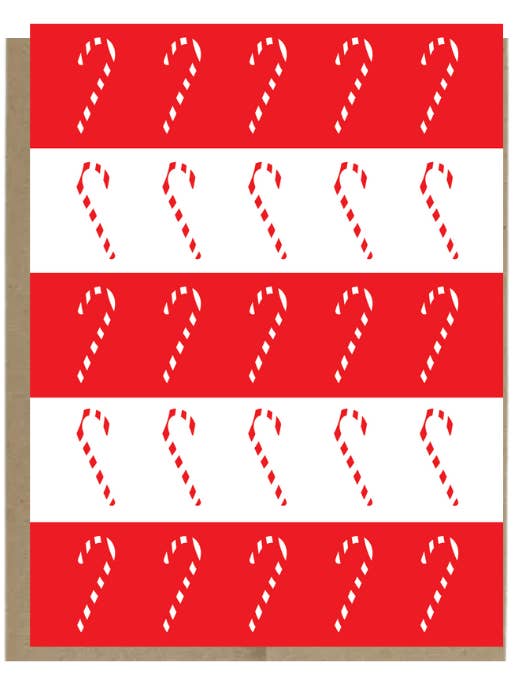 Peppermint Collection - Candy Canes greeting card for wholesale by Harmony Art Shop