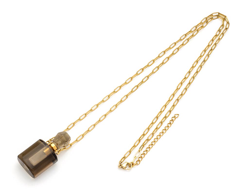 Bijoux 7bis - Wholesale Pendant/Charm Necklace - Steel Necklace Rectangle Perfume Bottle2