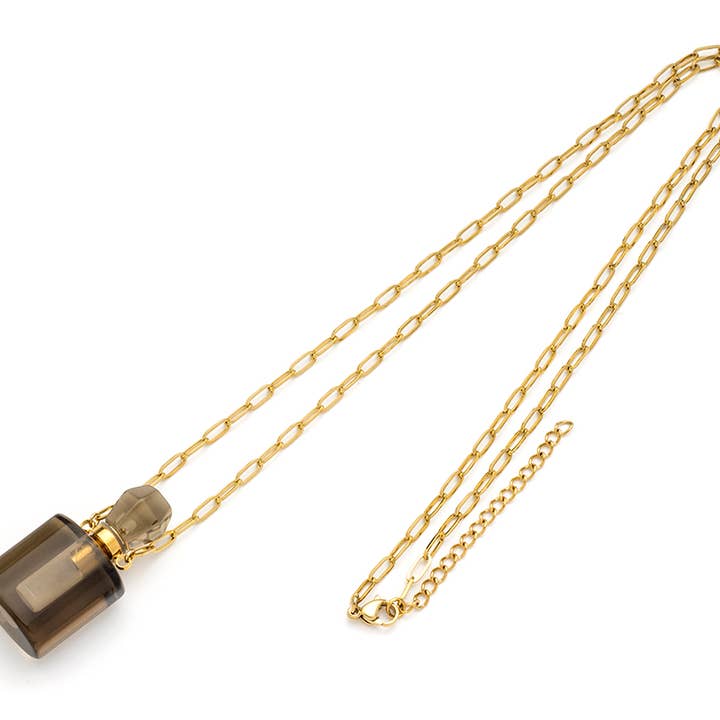 Bijoux 7bis - Wholesale Pendant/Charm Necklace - Steel Necklace Rectangle Perfume Bottle2