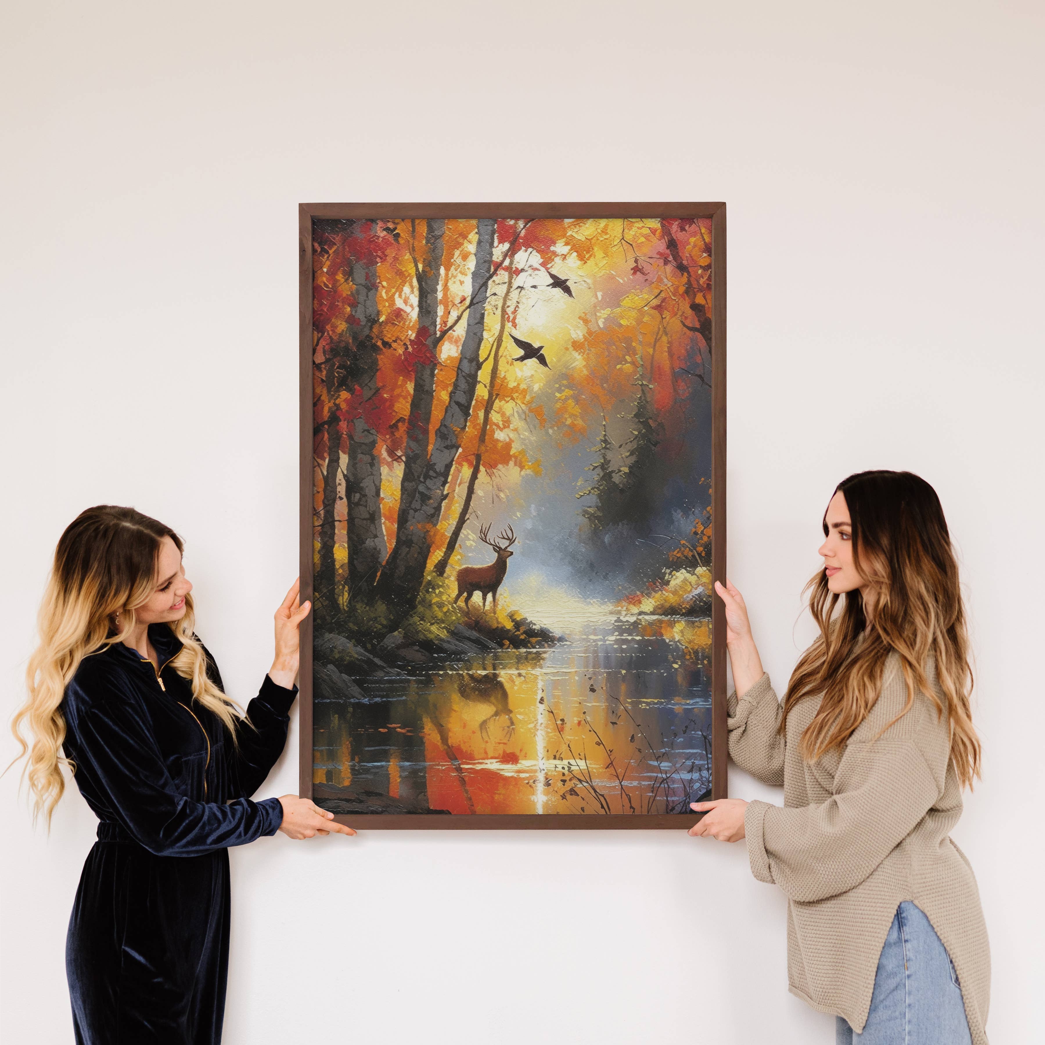 Hangout Home - Wholesale Art Print - Deer in the Wood in the Fall - Fall Mountain Canvas Art 3