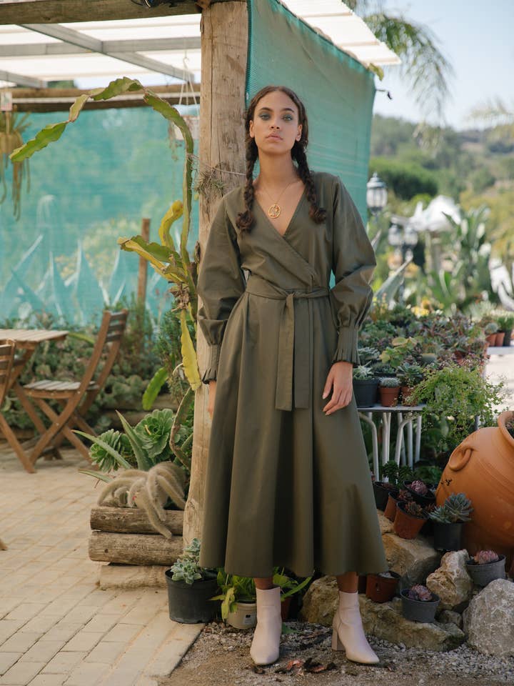 Celsiana Dress Army Green for wholesale by SIZ