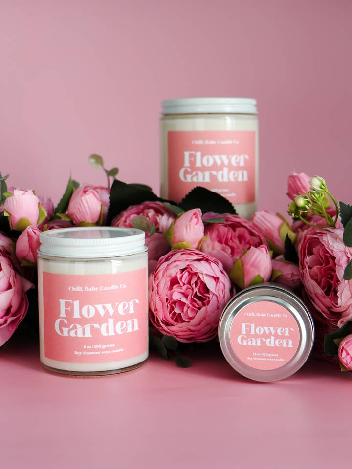 Flower Garden Candle | Magnolia + Peony for wholesale by Chill, Babe Candle Co