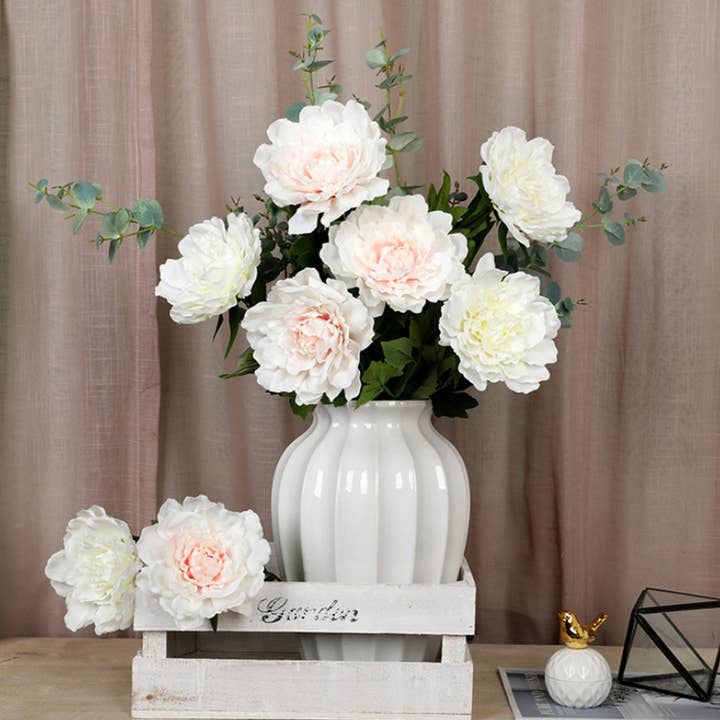 Angel Isabella - Vente Fleurs artificielles - Tige de pivoine hydratée au toucher réaliste de 26"-Collection Premium2
