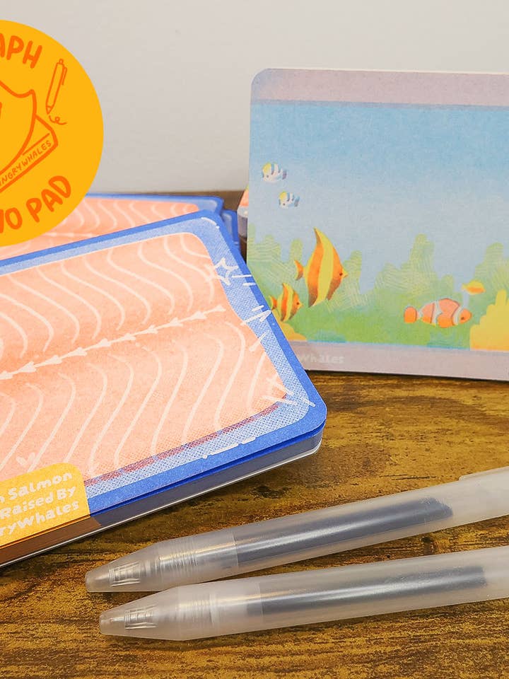 Fish Risograph Memo Pads for wholesale by HungryWhales