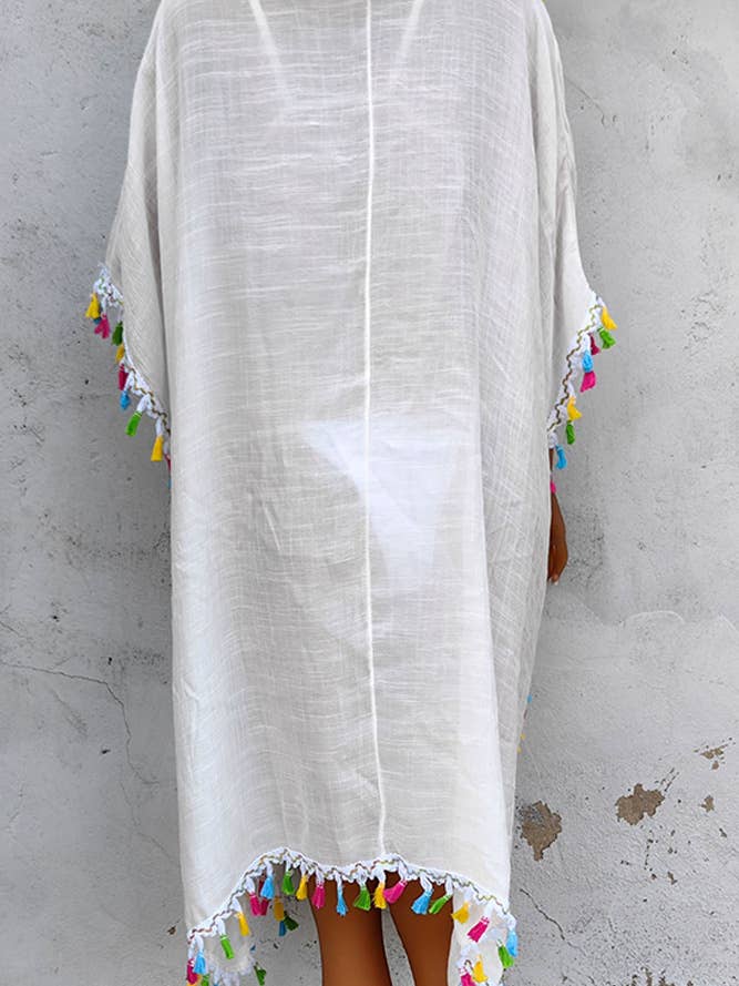 UNISHE – wholesale Kimono – Women's – Crochet Knit Lace Splicing Fringe Kimono OYM05210