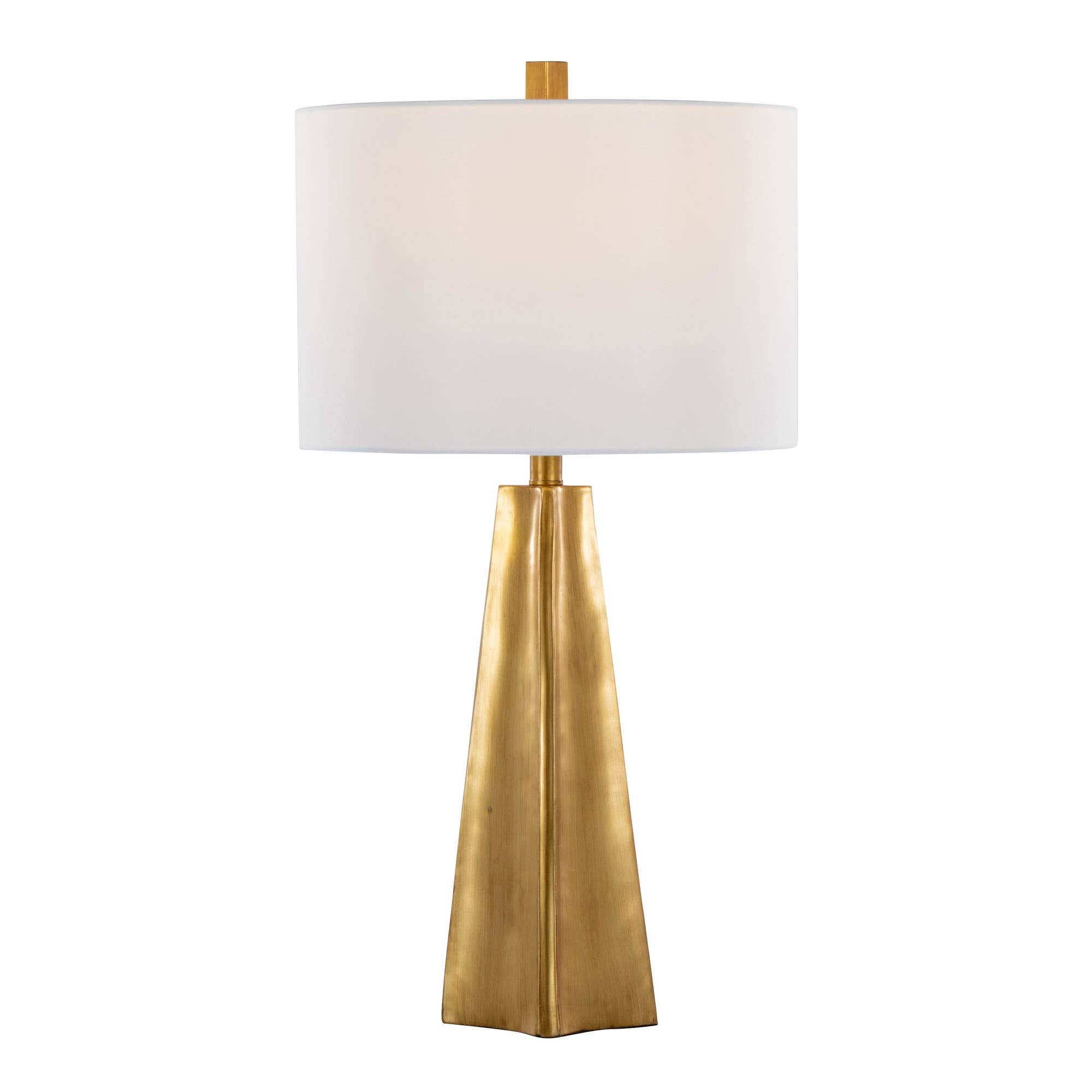 Gold Poyresin White Linen Pompeii 29" Polyresin Table Lamp for wholesale on Faire1