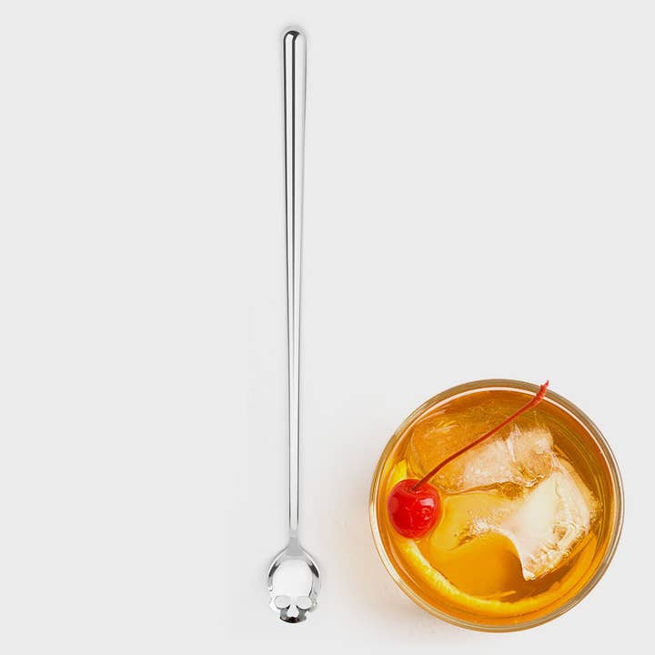 SUCK UK Ltd - USA - Wholesale Kitchen Spoon - Skull Bar Spoon - Long-handled cocktail/desert spoon.0