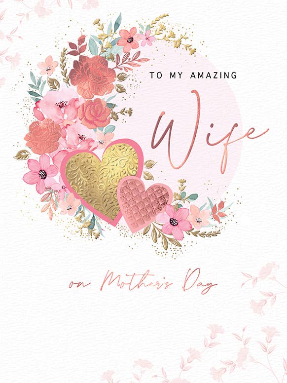 Moederdagkaart, Echtgenote, Bloemen & harten voor wholesale door Piccadilly Greetings