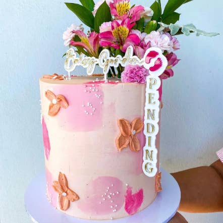 Custom baby shower cake topper | oh baby topper | baby cake decorations | acrylic cake topper for wholesale by Lavender Co Creative