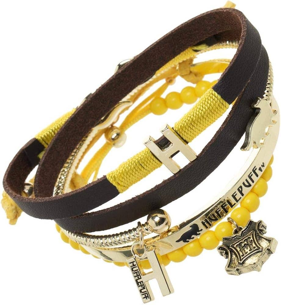 Bioworld Merchandising - Wholesale Jewelry Set - Harry Potter Hufflepuff Friendship Bracelet Gift Set - 4 Pack0