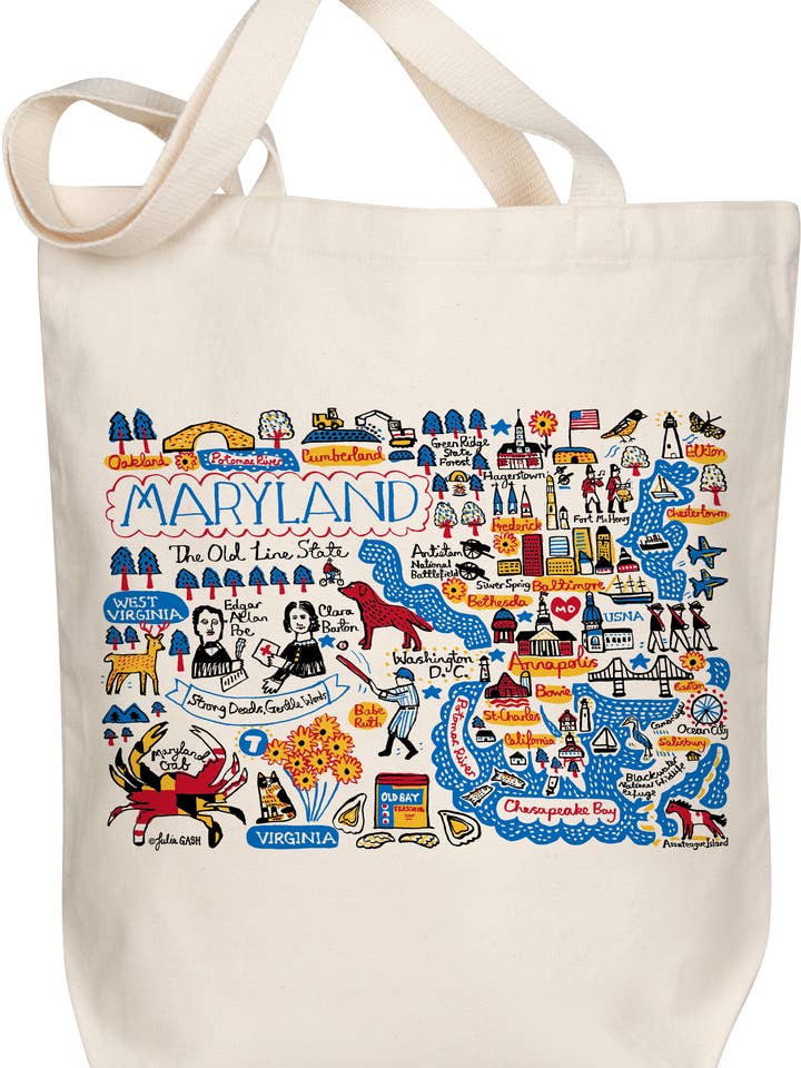 Maryland Boutique Map Art Tote for wholesale by Morado Designs