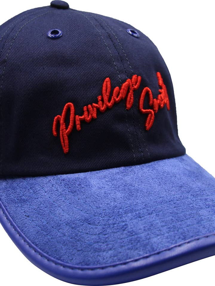 PS Limited Script Dad Hat, Blå/Röd för wholesale av Privilege Society