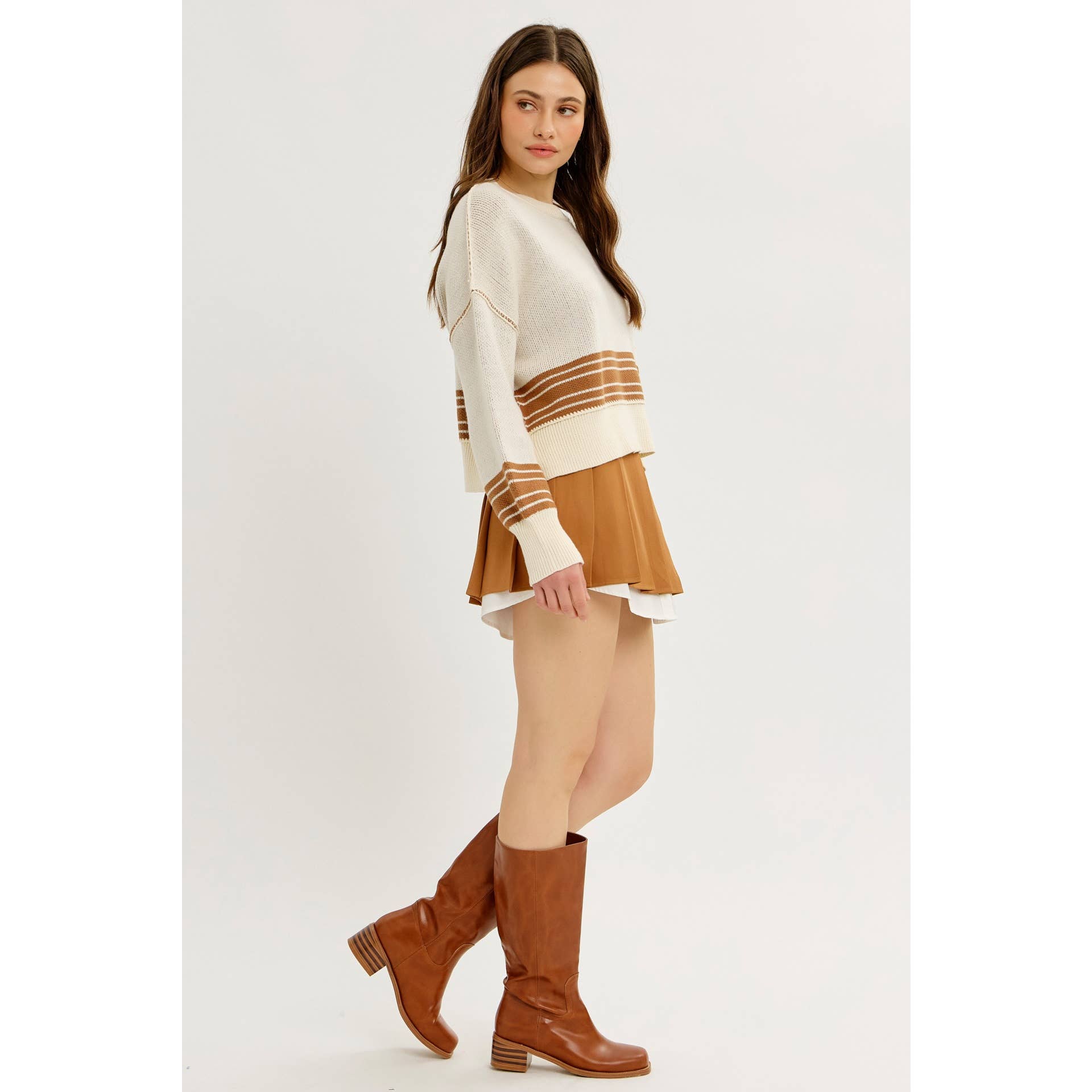 idem ditto - Vente Pull en maille – femme - PULL EN MAILLE RAYÉE BOXY INFINIMENT POLYVALENT16