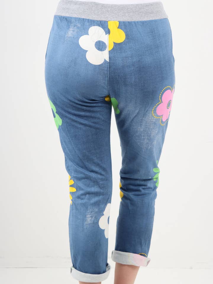 Miss Bold - Wholesale Pants - Women's - Italian Ditsy Floral Printed Cotton Trousers3