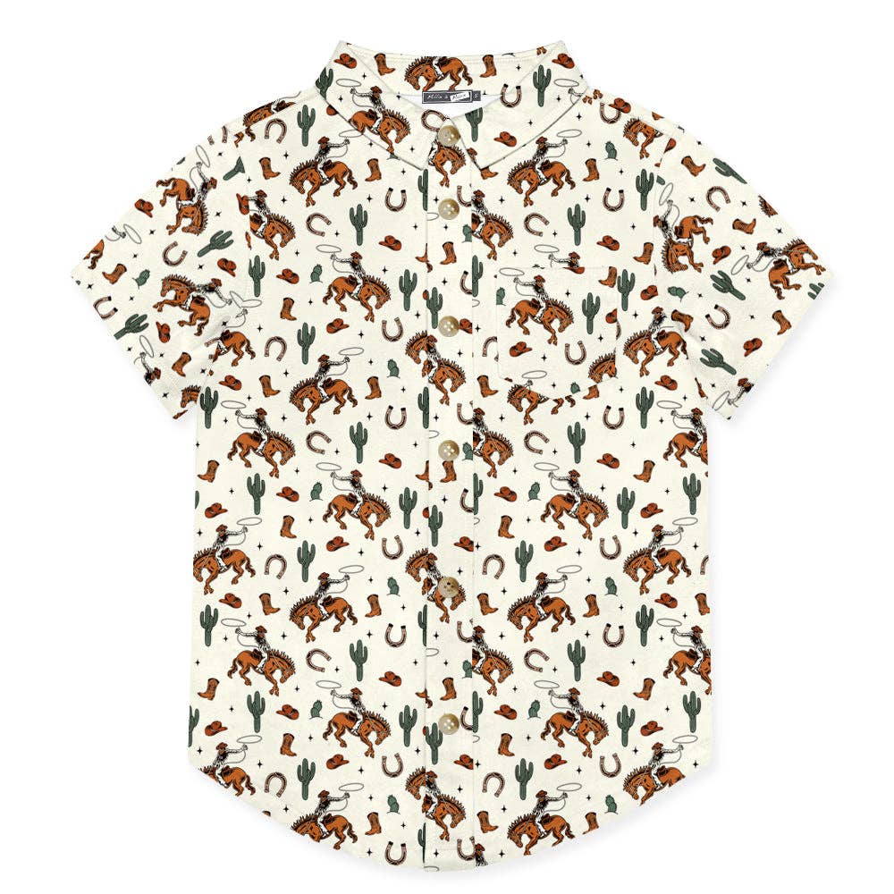 Cream Kids Rodeo Cactus Short-Sleeve Shirt for wholesale on Faire0