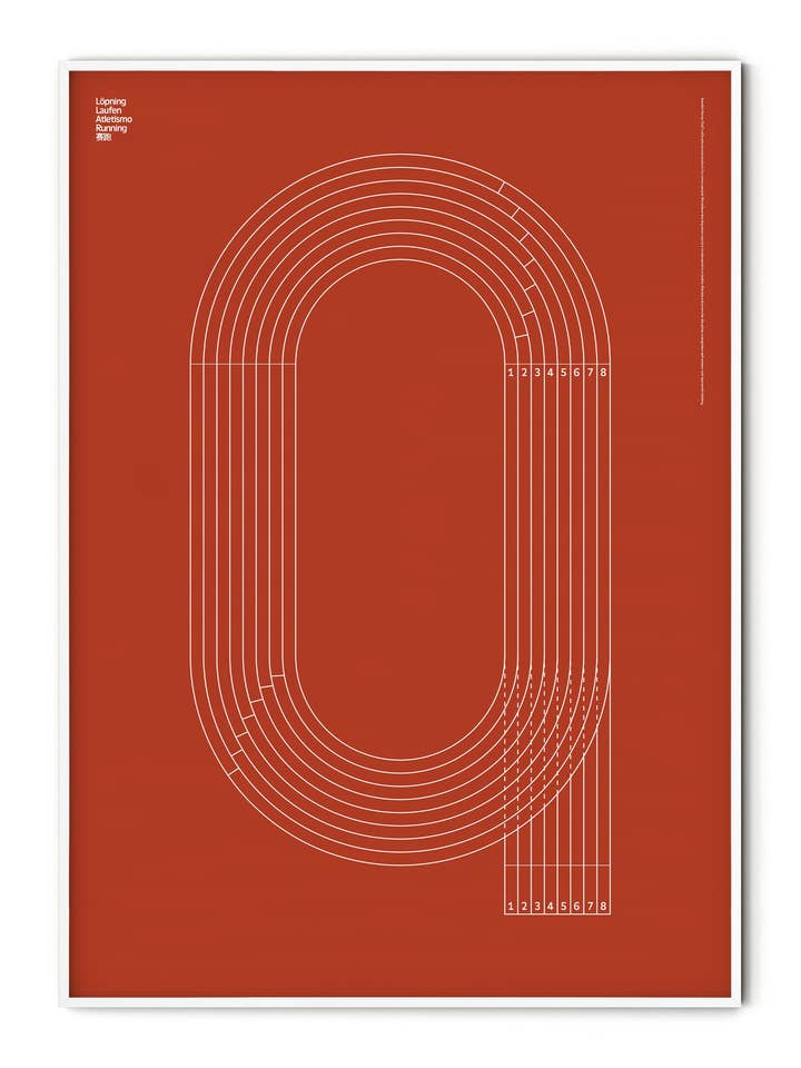 Poster Sport Running - 21 x 30 cm pour la vente par Swedish Stamp Club