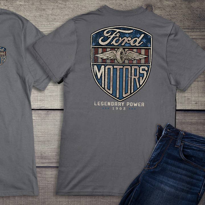 Artopia - Wholesale Screen Printed T-Shirt - Unisex - Ford Motor Company, Vintage Ford Motors T-Shirt3