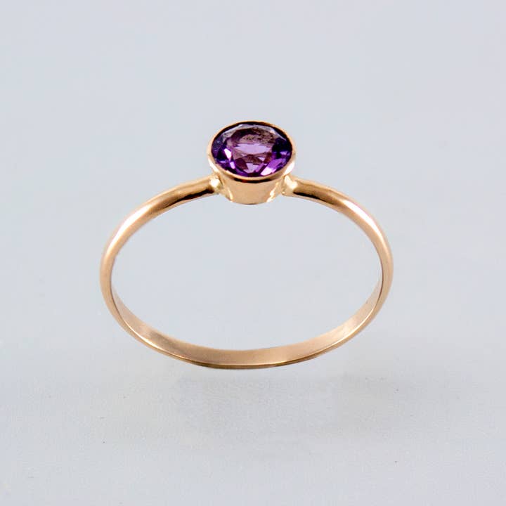 Bentley & Lo – wholesale Solitairering – Rosa Ametist Bezel 14k guld fylld ring3