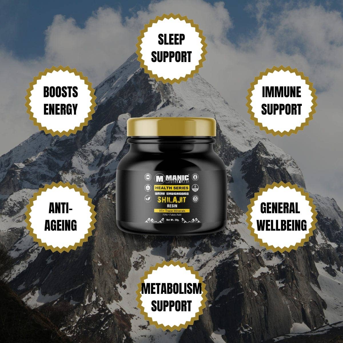 Advanced Muscle Nutrition - Wholesale Oral Supplement/Vitamin - Pure Himalayan Shilajit Resin 75%+ Fulvic Acid 30g4