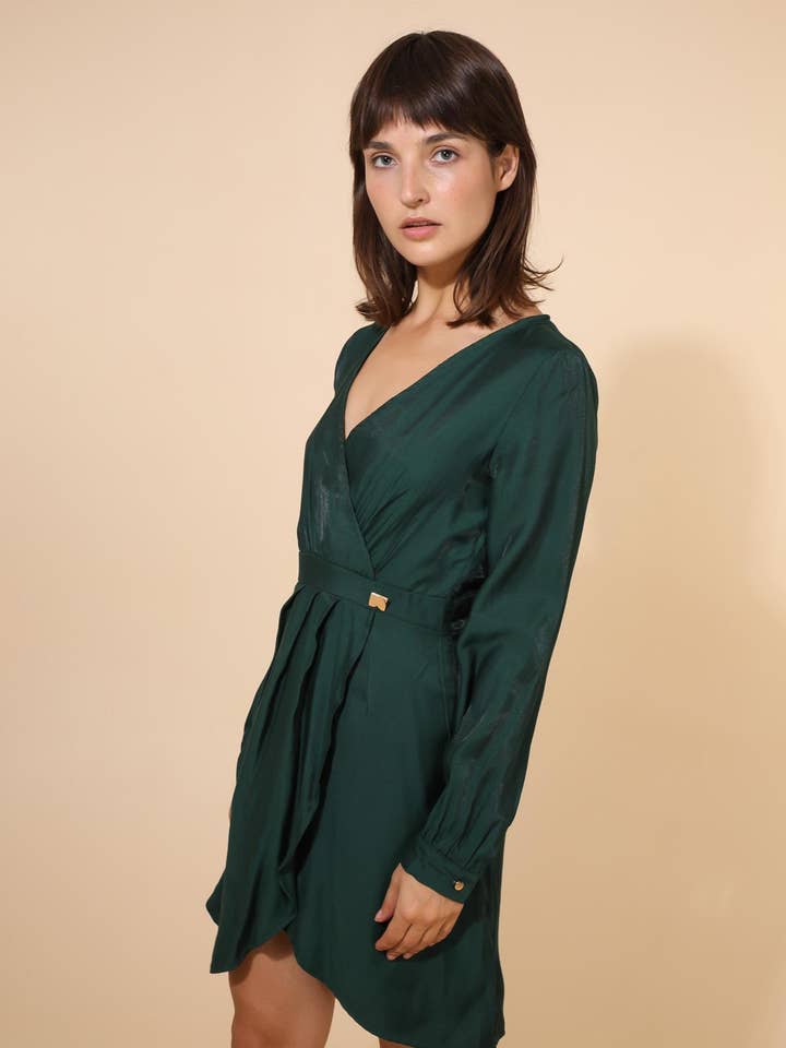 Kurze Kleider, Einfarbig, Lange Ärmel - PHLOX für den Großhandel von LOVIE & CO