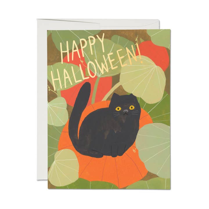 Halloween Kitten greeting card for wholesale by Red Cap Cards
