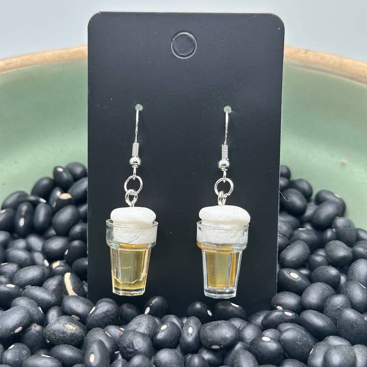 Crooked Halo - Wholesale Dangle Earrings - Foamy Beer Glass Earrings0