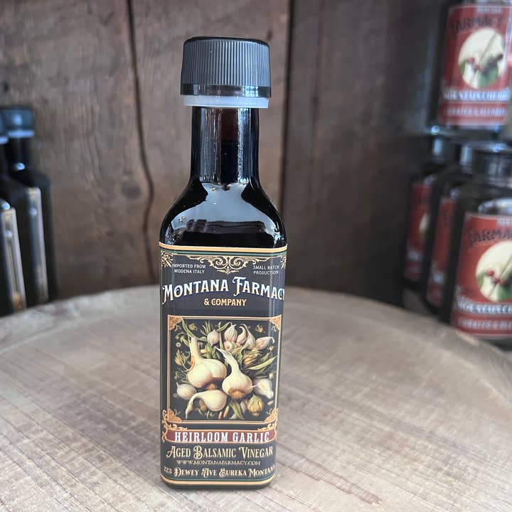 Montana Farmacy - Venta al por mayor Vinagre - Vinagre balsámico oscuro Heirloom Garlic, espeso para todo el cuerpo, 100 ml