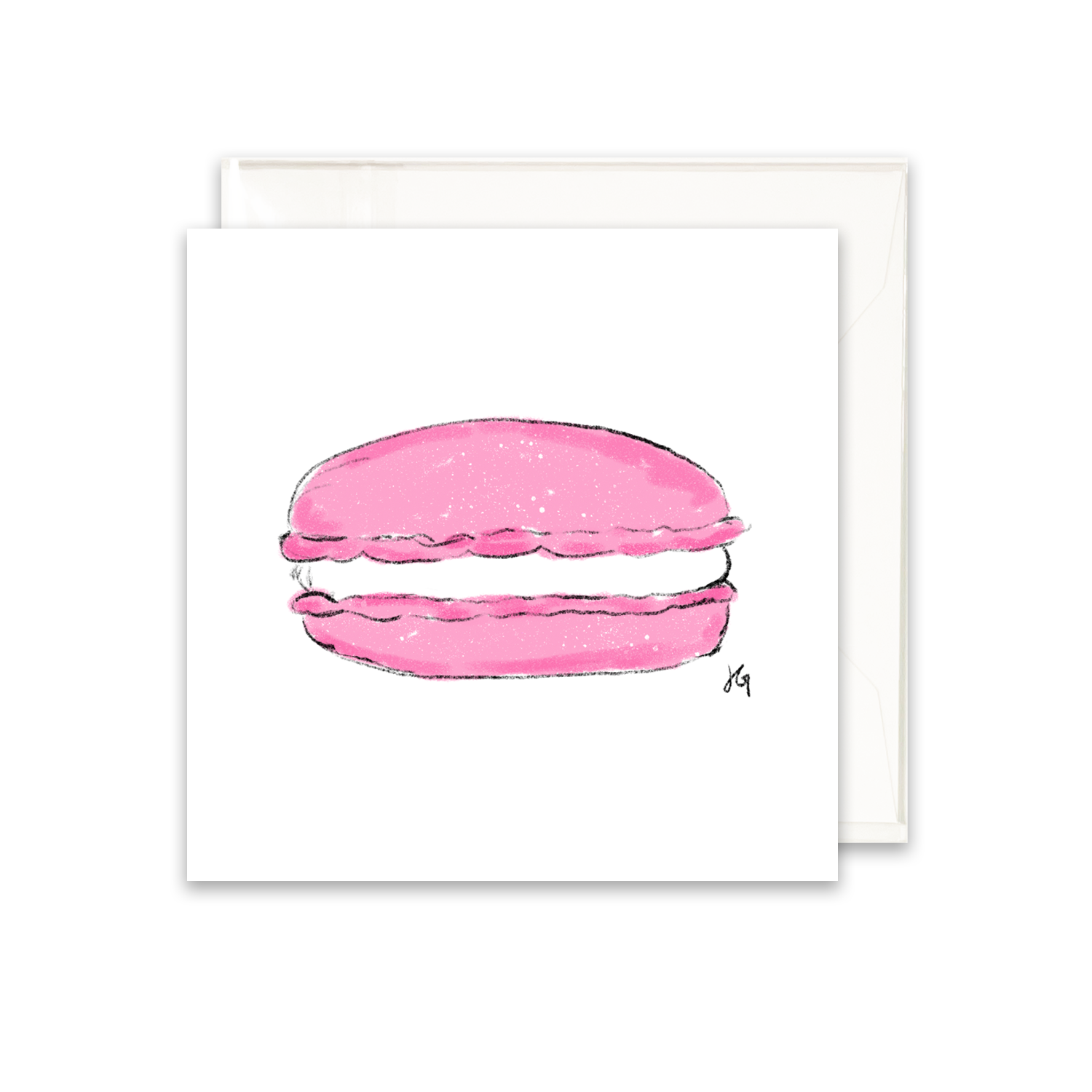 Jen Gerena Design - Wholesale Everyday Greeting Card - Macaron Enclosure Card- Pink0