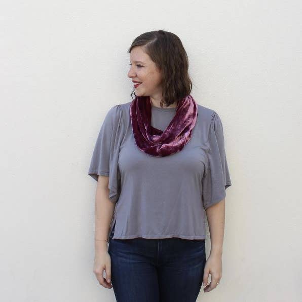 Dana Herbert – Cachecol - Mulher por atacado – Lenço infinito de veludo de seda9