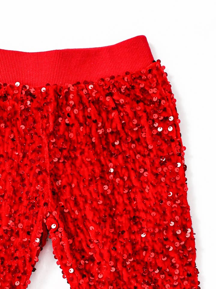 sassy kids palace – Engroshandel Bukser (ikke denim) - Børn – Røde pailletbukser til piger