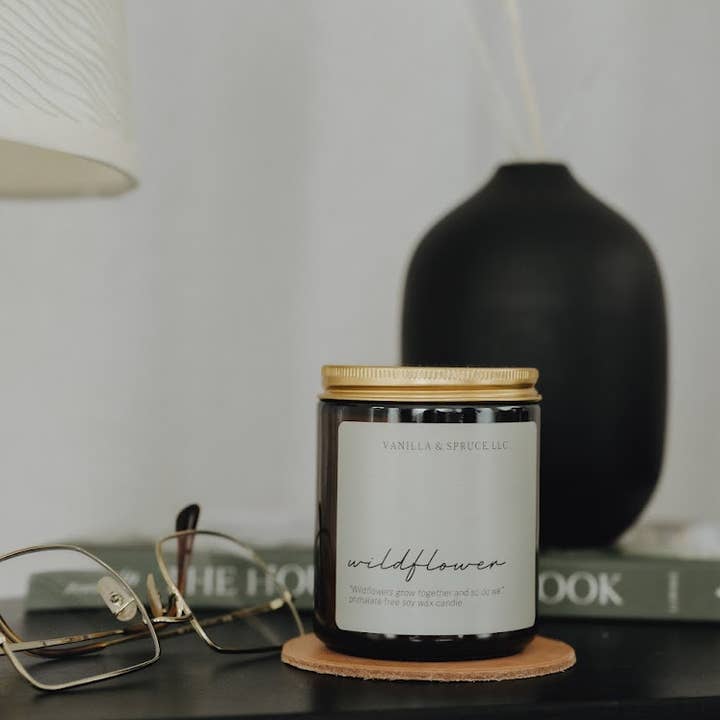 Vanilla and Spruce, LLC - Wholesale Jar/Filled Candle - 7 oz Candle - Wildflower3