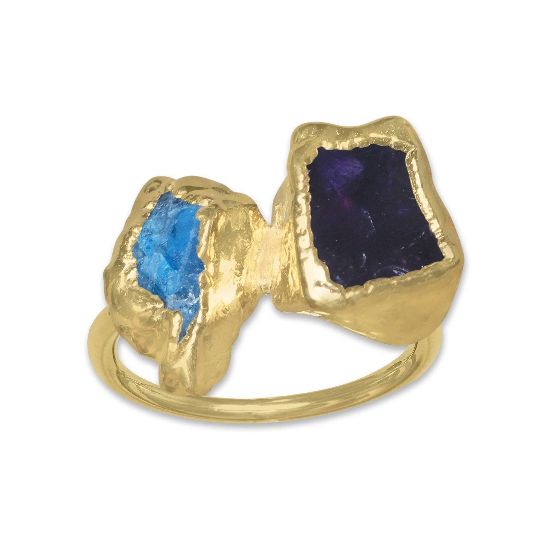 Handmade Jewels - Wholesale Cocktail/Statement Ring - Raw Crystal Ring – Silver, Gold, Rose Gold & Black Rhodium Finish | Natural Stones (Made to Order)22