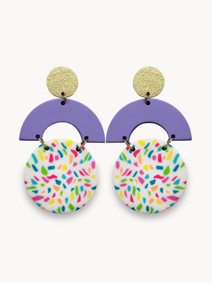 Rainbow Sprinkle Clay Earrings for wholesale by INS Trading