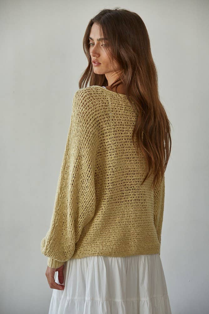 By Together - Wholesale Knit Sweater - Women's - W1106 | Sweater Knit Crochet Round Neck Long Sleeve Top8