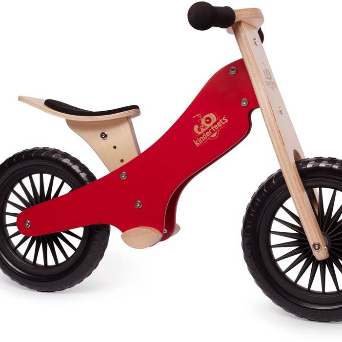 Kinderfeets wooden balance bike Classic - Cherry Red for wholesale by Kinderfeets NL