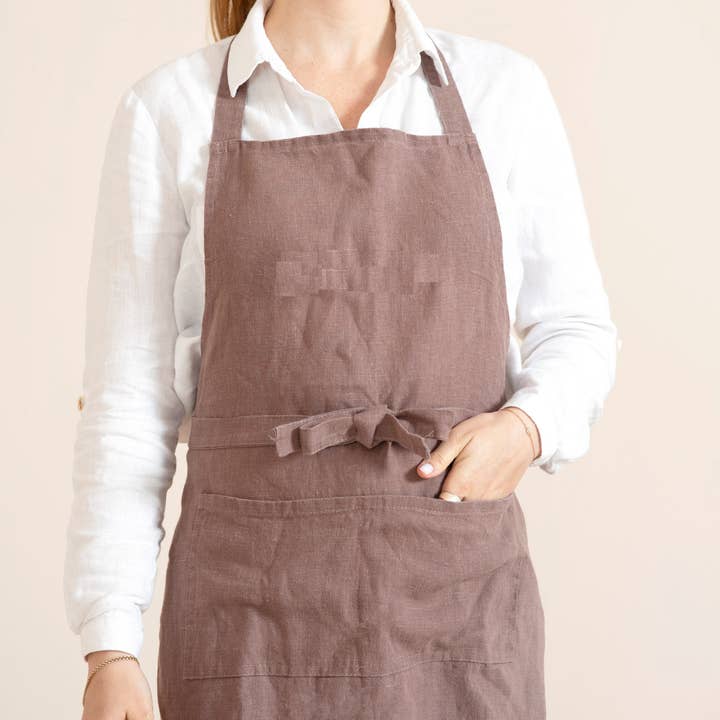 LinenQ – Engroshandel Forklæde – Linnedforklæde med lommer i forskellige farver1