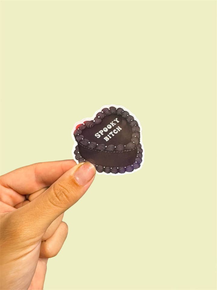 Spooky B*tch Cake Sticker for wholesale by A Tub of Prints