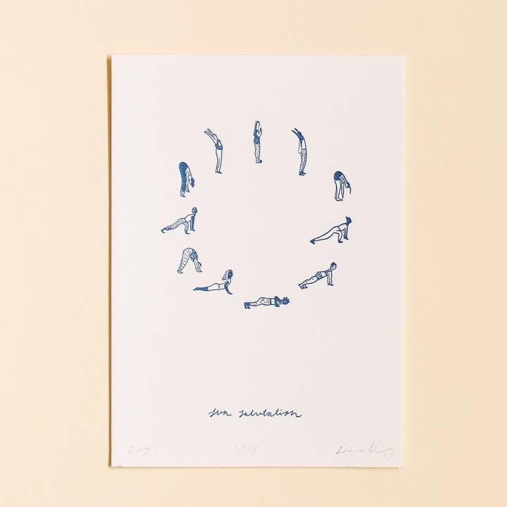 Sun Salutation | 5x7 Letterpress Art Print for wholesale by Homework Letterpress Studio