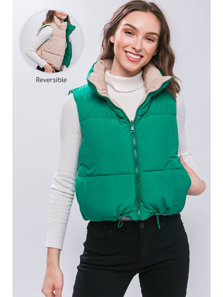 42POPS - Wholesale Outerwear Vest - Women's - "..._ SI-24975 Reversible Puffer Vest4