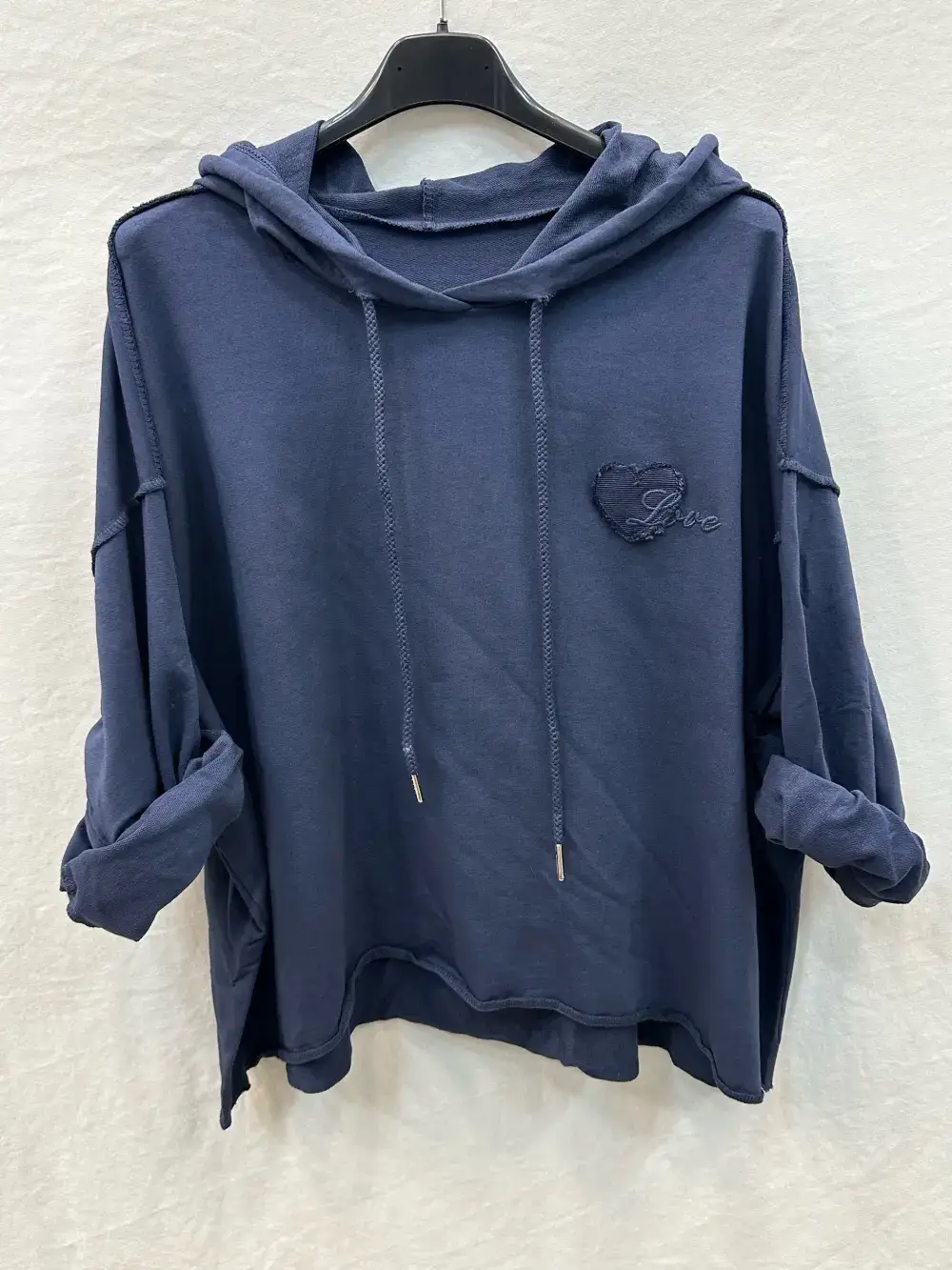 Mimi & Gogo – Großhandel Sweatshirt – Damen – Besticktes Patchwork-Sweatshirt Love, Einheitsgröße8