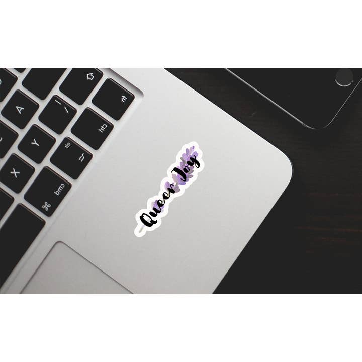 PrismPressCo - Wholesale Sticker - Queer Joy W Lavender Sticker, Pride Sticker, Vinyl Sticker1