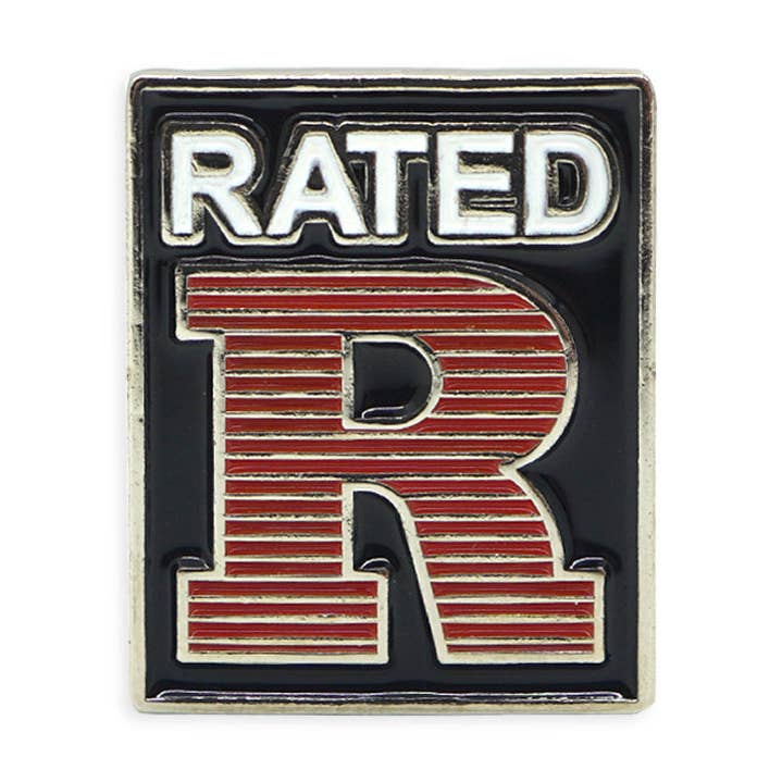 Pin de esmalte clasificado R para venta al por mayor de Film Pin Society