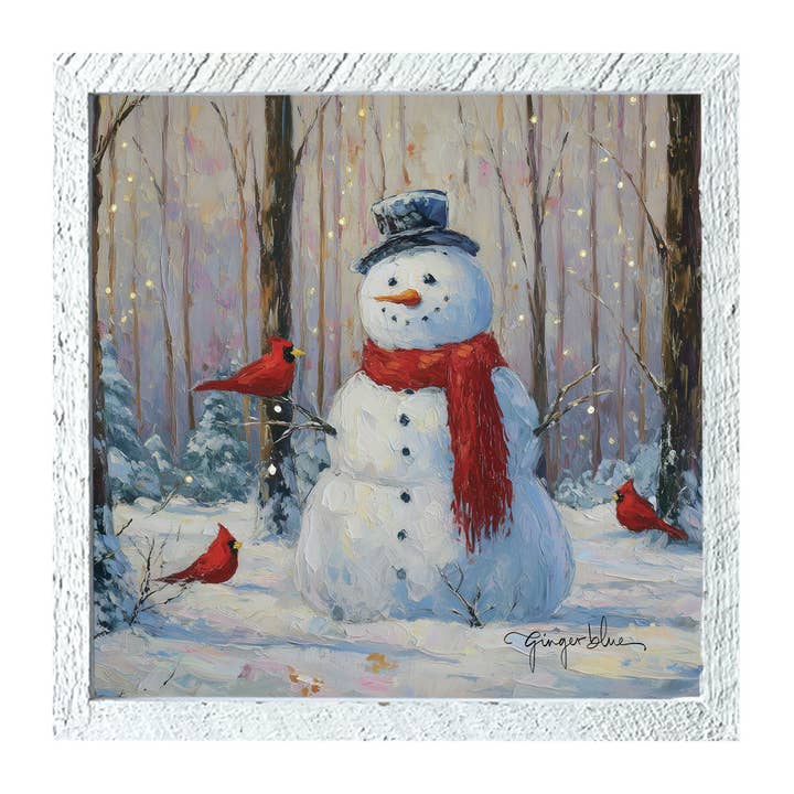 ginger blue - Wholesale Christmas Wall Art - Snowman with Cardinals10