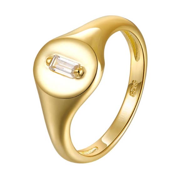 Zirconia ring - gold plated silver - 10 for wholesale by Buganto