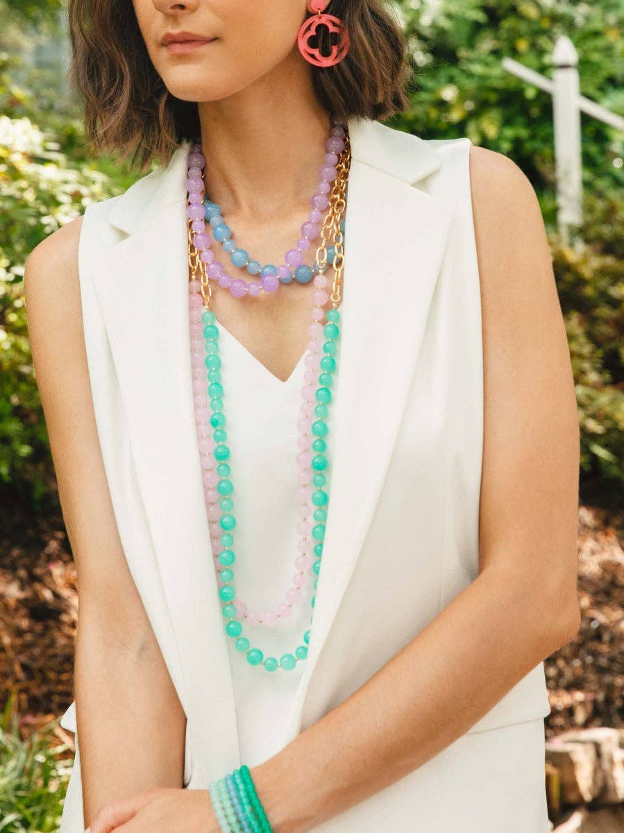 ZENZII Jewelry - Wholesale Beaded/Pearl Necklace - Mixed Glass Bead & Links Long Necklace22