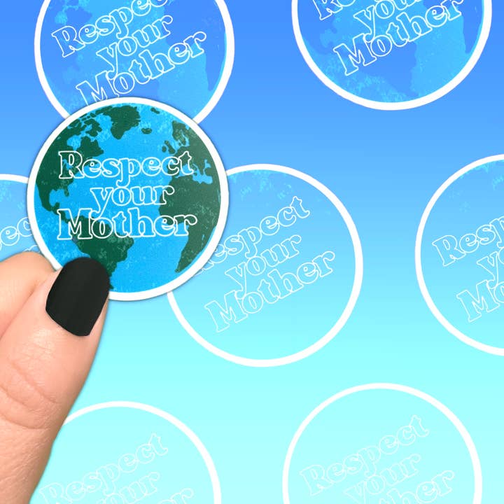 Bekkbe and Nono - Venta al por mayor Pegatina - PEGATINA Respeta a tu madre (Tierra) | Adhesivo para botella2