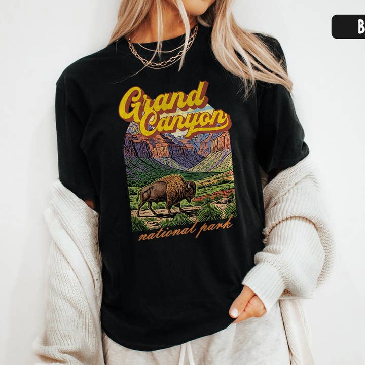 T-shirt cadeau Bison Parc National du Grand Canyon pour la faune pour la vente par Vivtrek